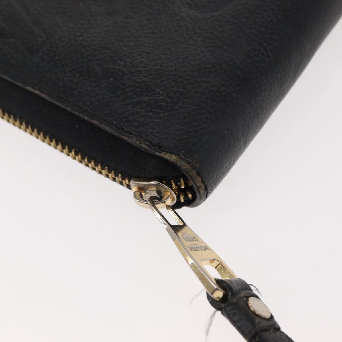 LOUIS VUITTON Monogram Empreinte Zippy Wallet Wallet Black M61864 LV Auth 121364