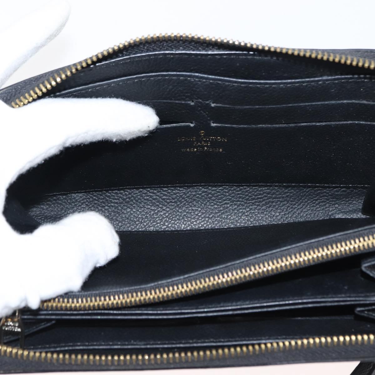 LOUIS VUITTON Monogram Empreinte Zippy Wallet Wallet Black M61864 LV Auth 121364