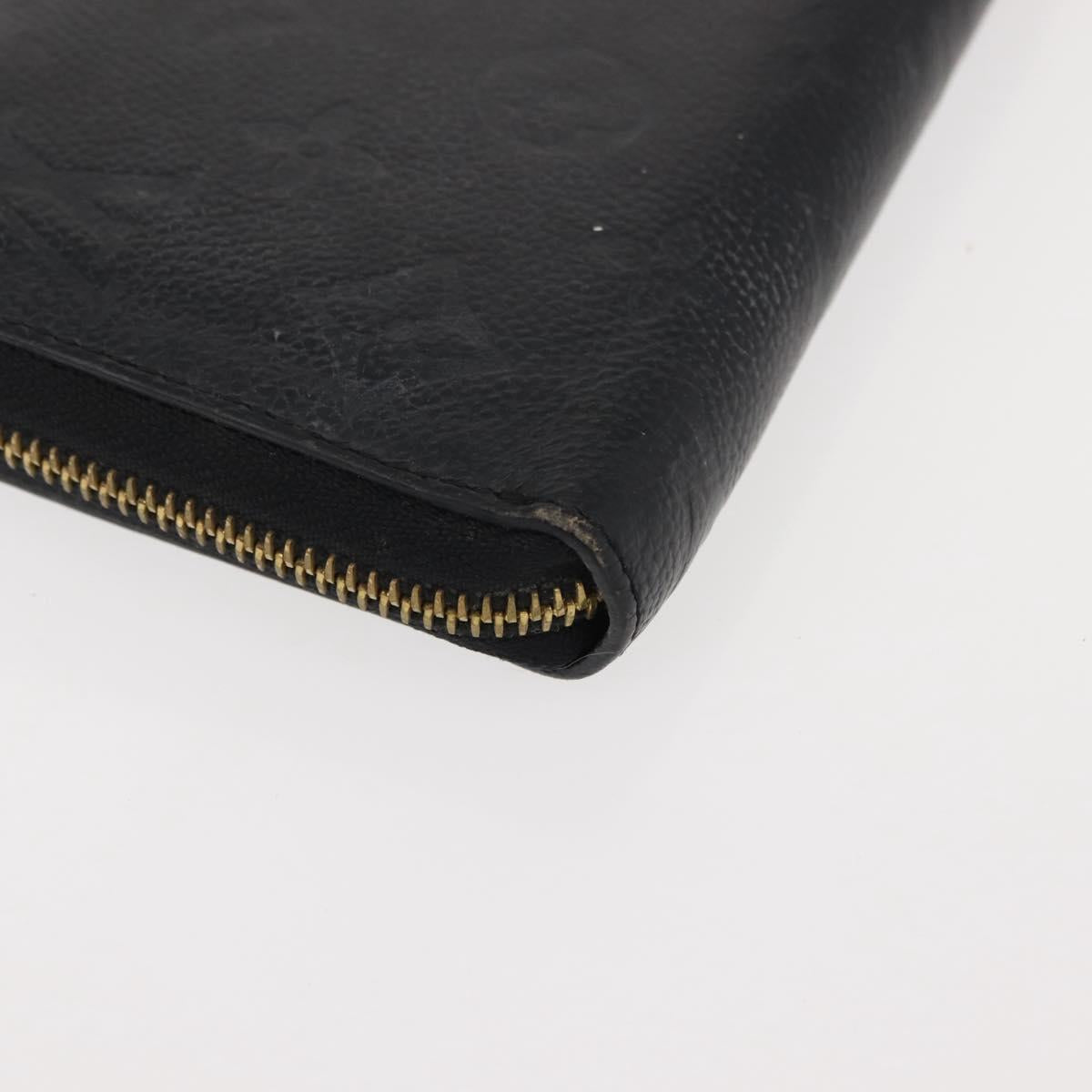 LOUIS VUITTON Monogram Empreinte Zippy Wallet Wallet Black M61864 LV Auth 121364