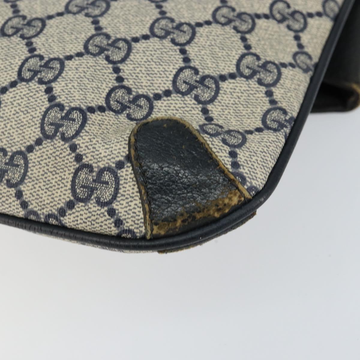 GUCCI GG Supreme Clutch Bag PVC Navy 89 02 075 Auth 121367