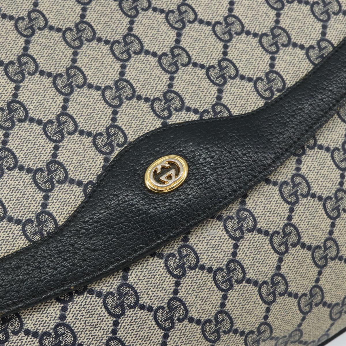 GUCCI GG Supreme Clutch Bag PVC Navy 89 02 075 Auth 121367