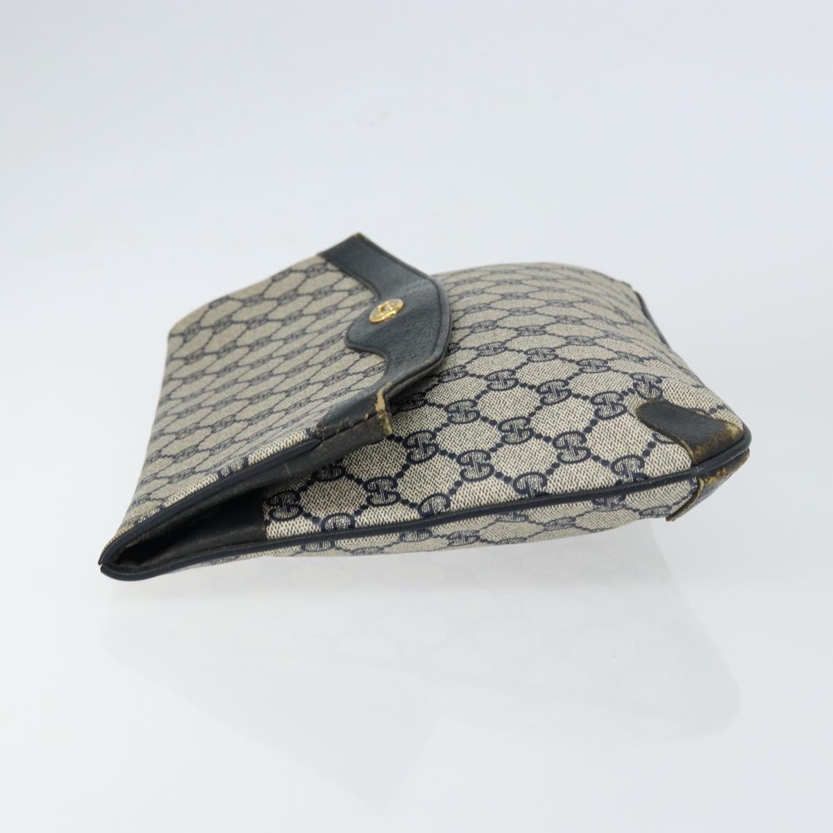 GUCCI GG Supreme Clutch Bag PVC Navy 89 02 075 Auth 121367
