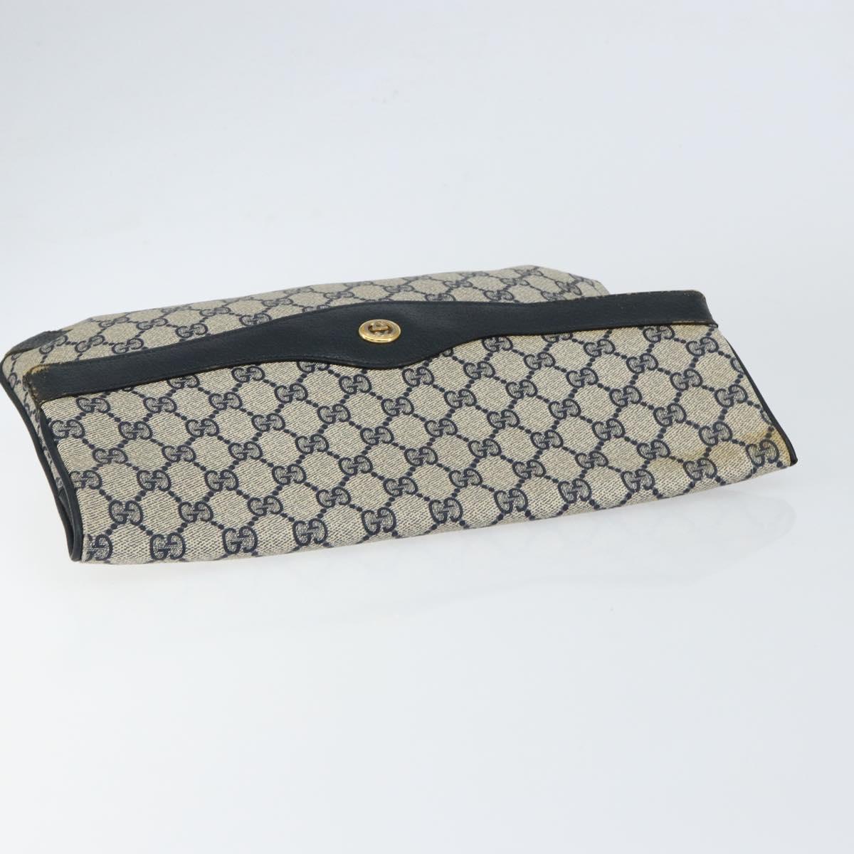 GUCCI GG Supreme Clutch Bag PVC Navy 89 02 075 Auth 121367
