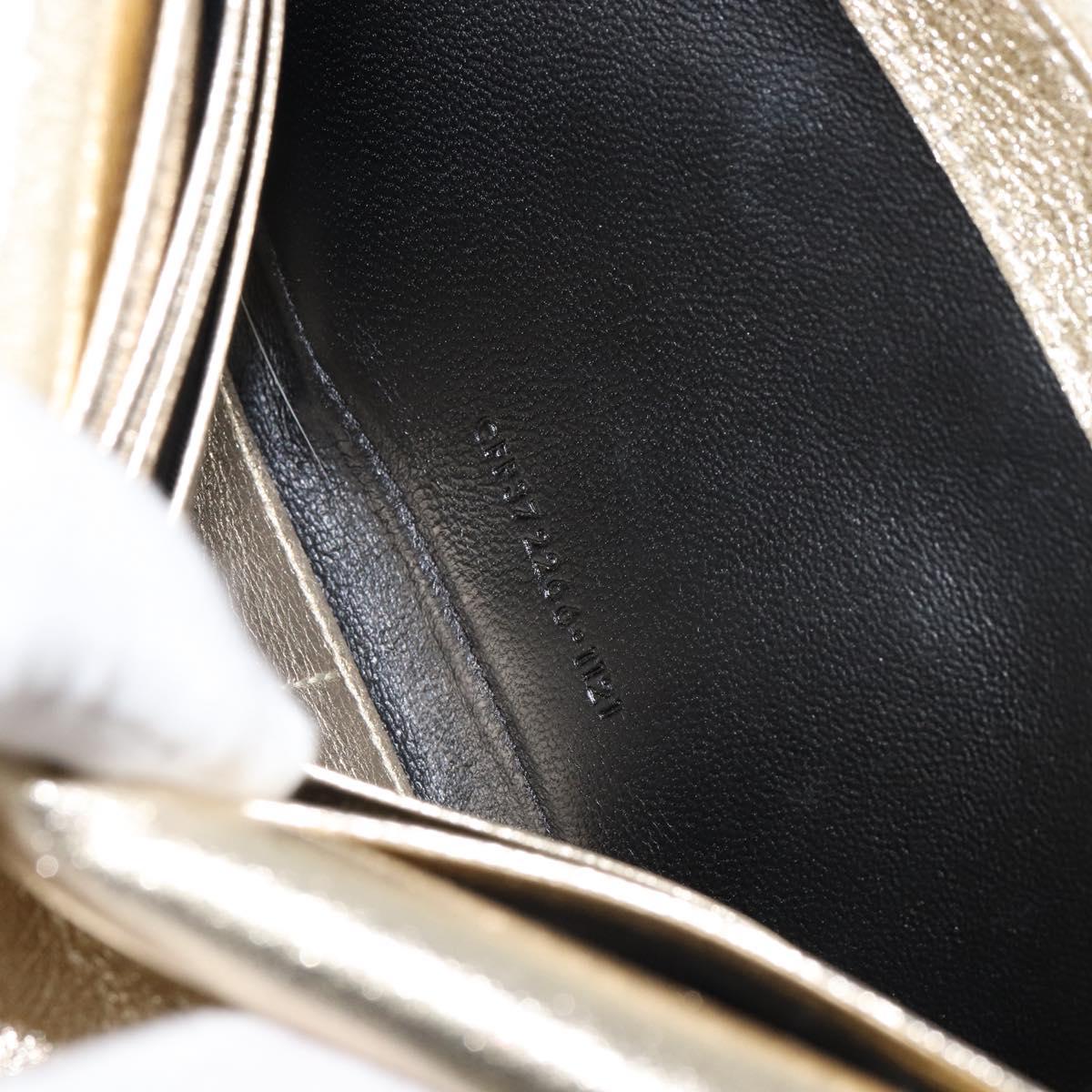 SAINT LAURENT Long Wallet Leather Gold Tone Auth 121369