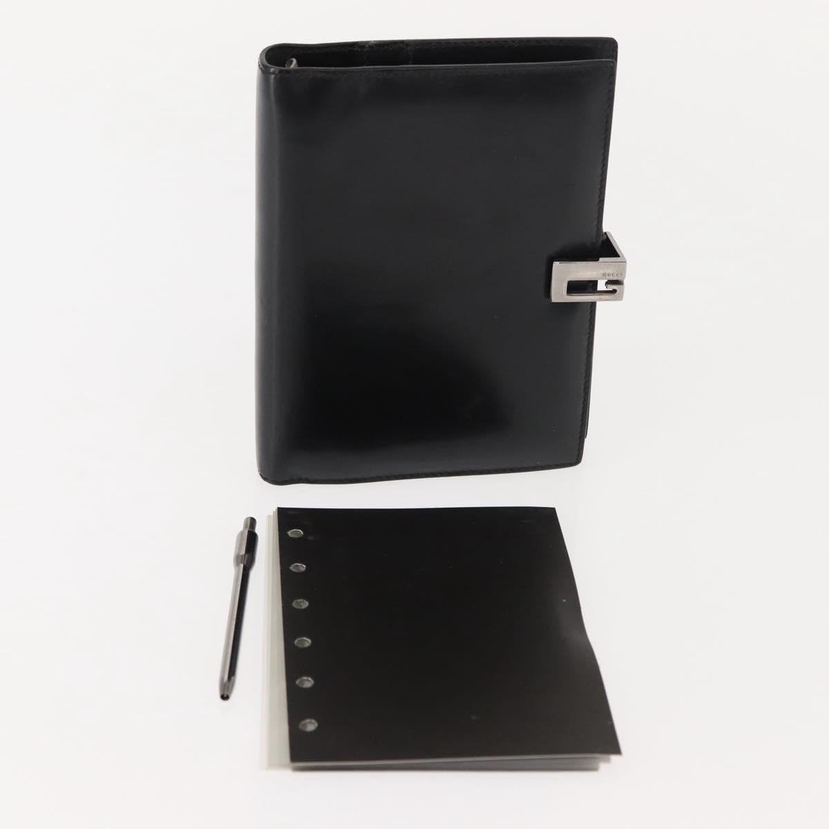 GUCCI Day Planner Cover Leather Black 031 2149 1015 Auth 121374