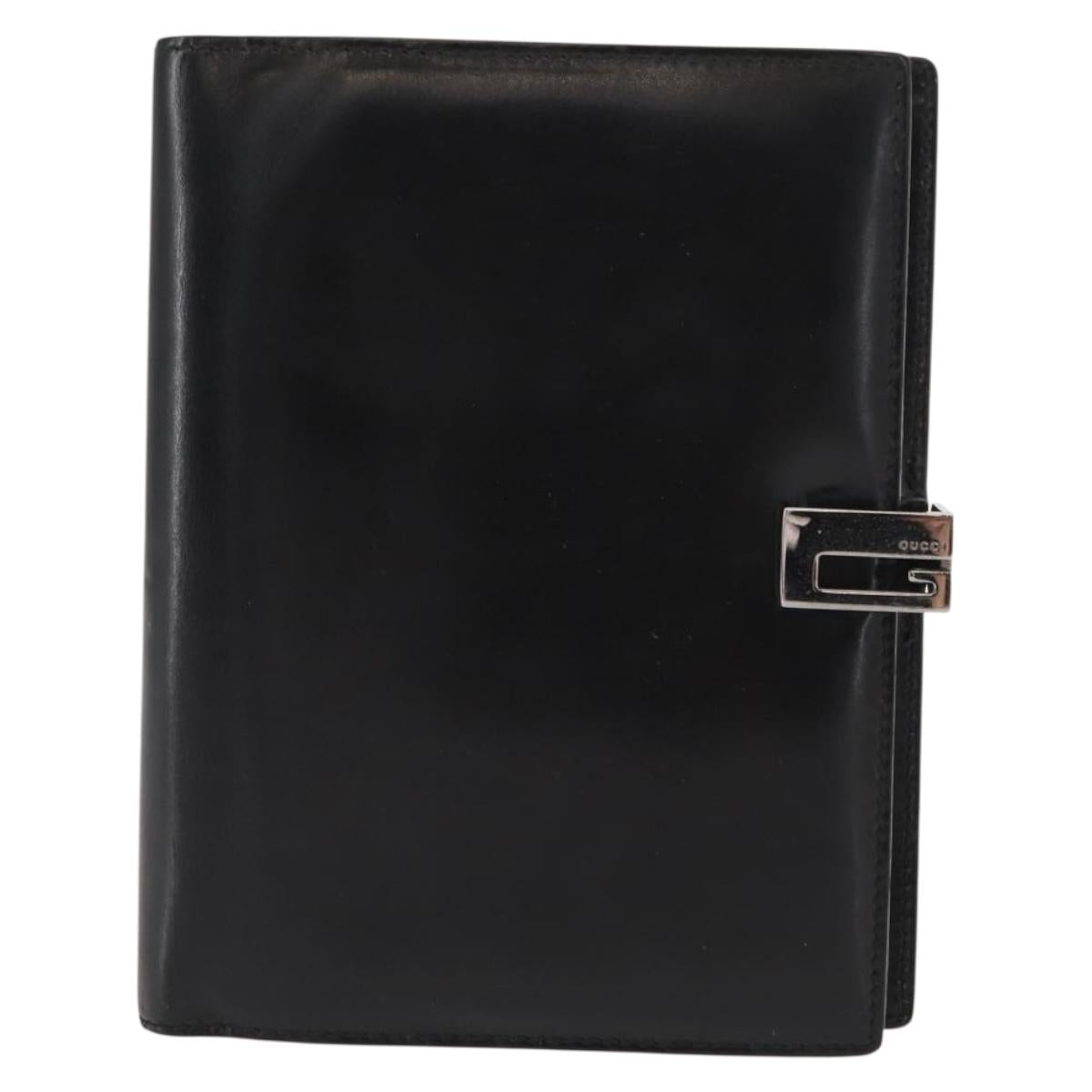 GUCCI Day Planner Cover Leather Black 031 2149 1015 Auth 121374