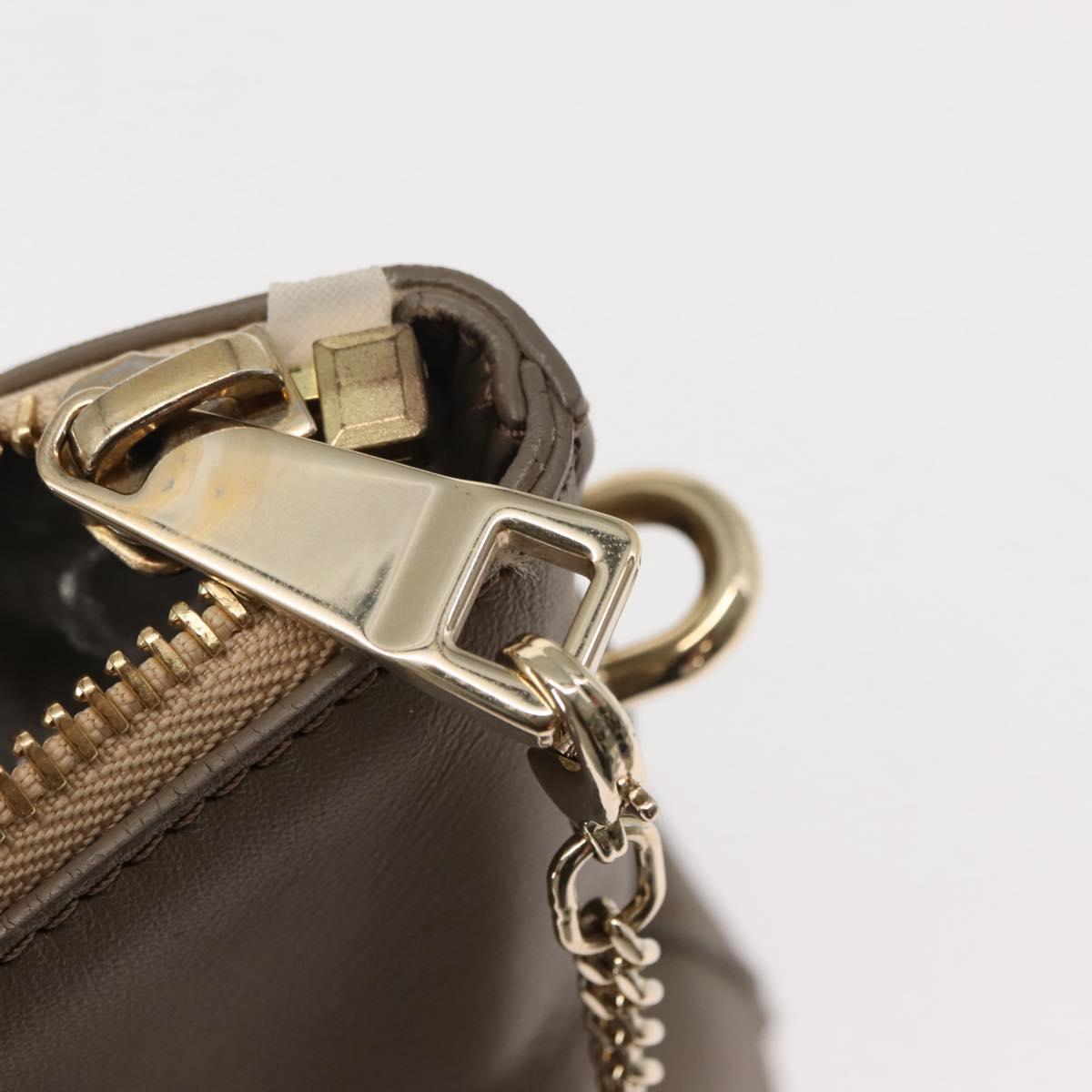 Chloe Bailey Hand Bag Leather 2way Gray Light Blue Auth 121377