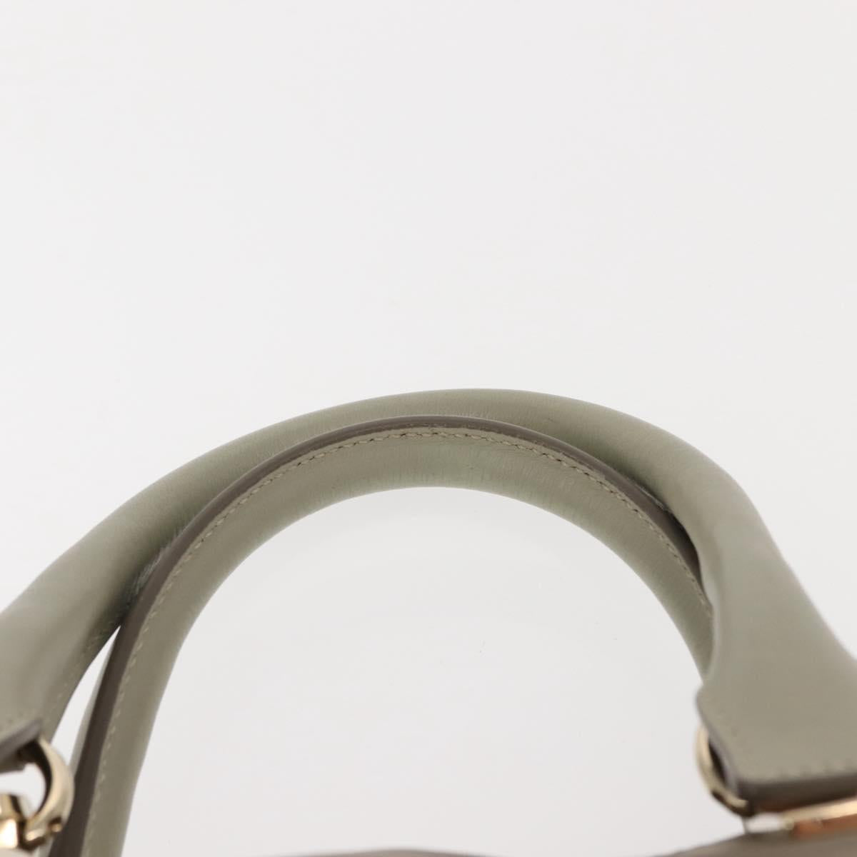 Chloe Bailey Hand Bag Leather 2way Gray Light Blue Auth 121377