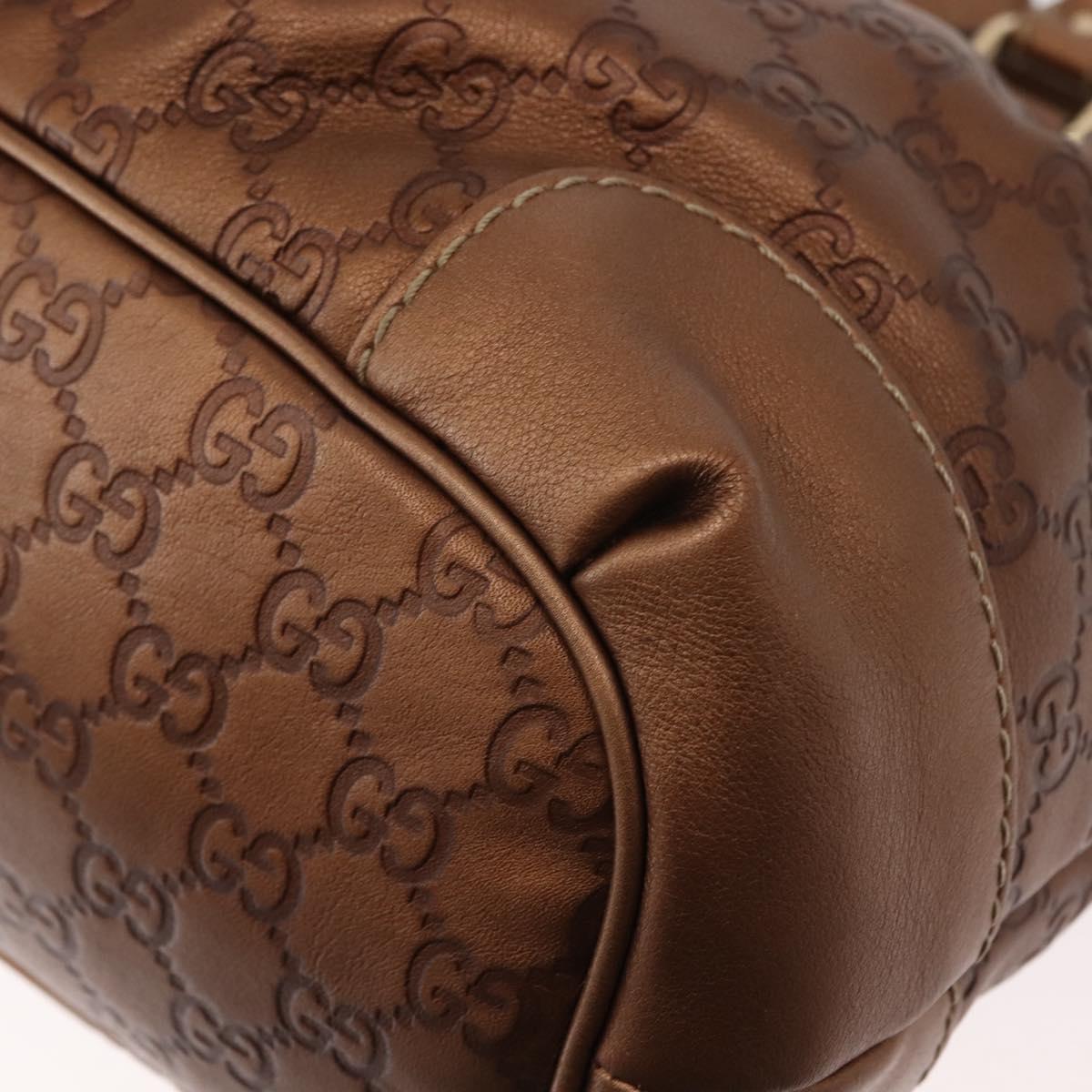 GUCCI GG Canvas Guccissima Bag Leather 2way Gold Metal brown 247902 Auth 121383
