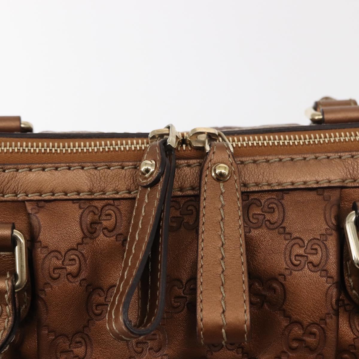 GUCCI GG Canvas Guccissima Bag Leather 2way Gold Metal brown 247902 Auth 121383