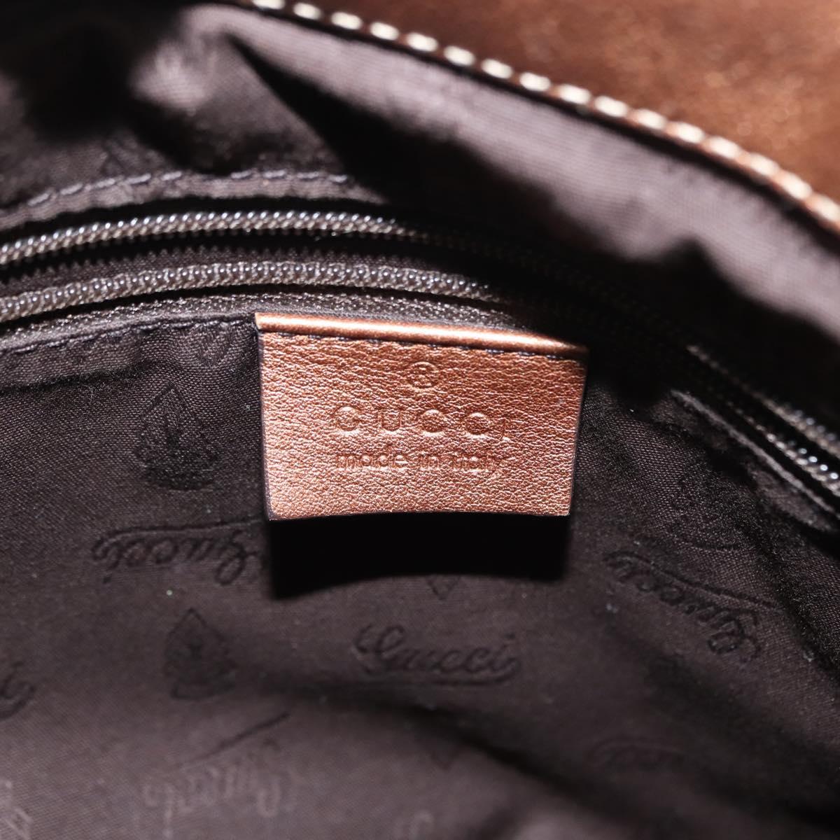 GUCCI GG Canvas Guccissima Bag Leather 2way Gold Metal brown 247902 Auth 121383