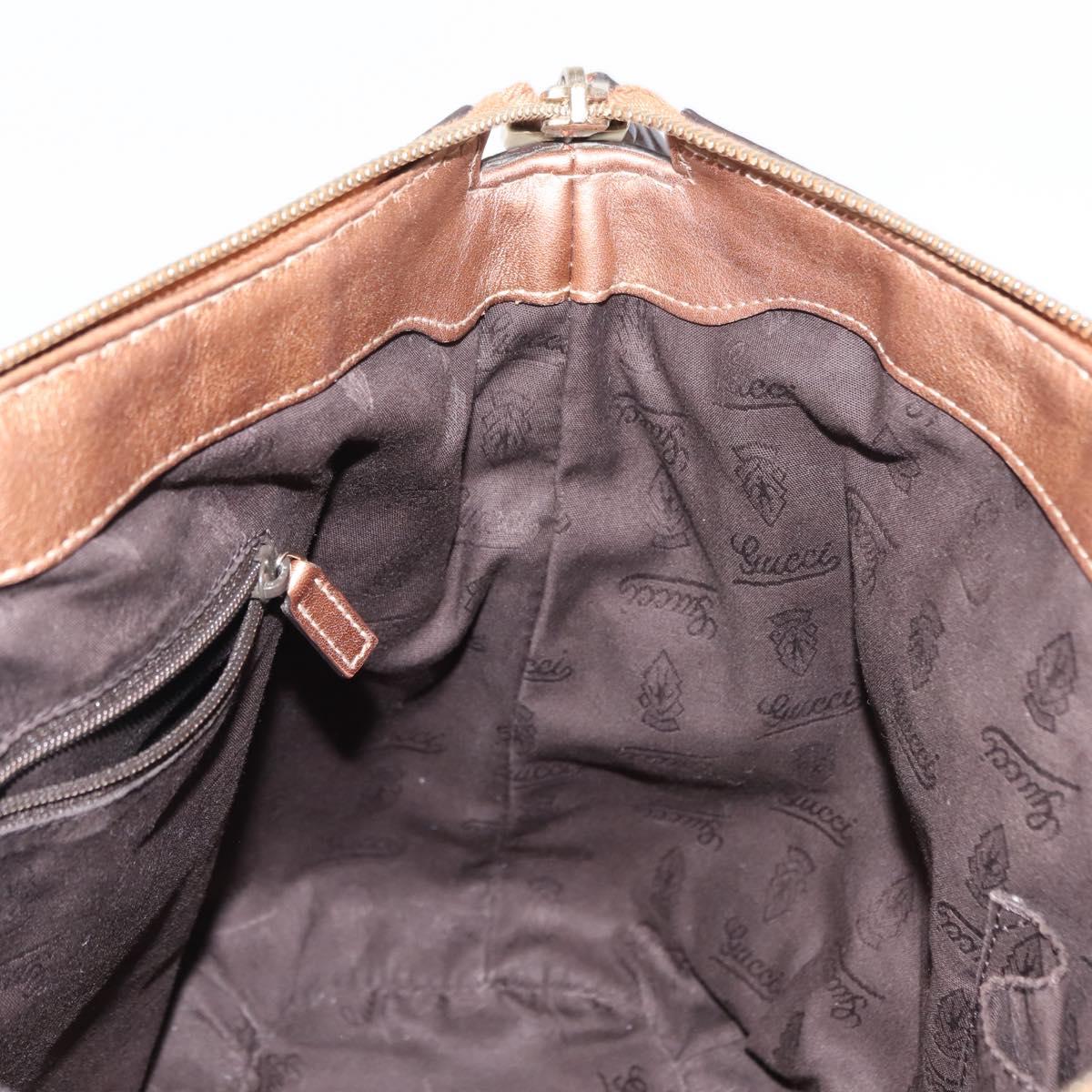 GUCCI GG Canvas Guccissima Bag Leather 2way Gold Metal brown 247902 Auth 121383