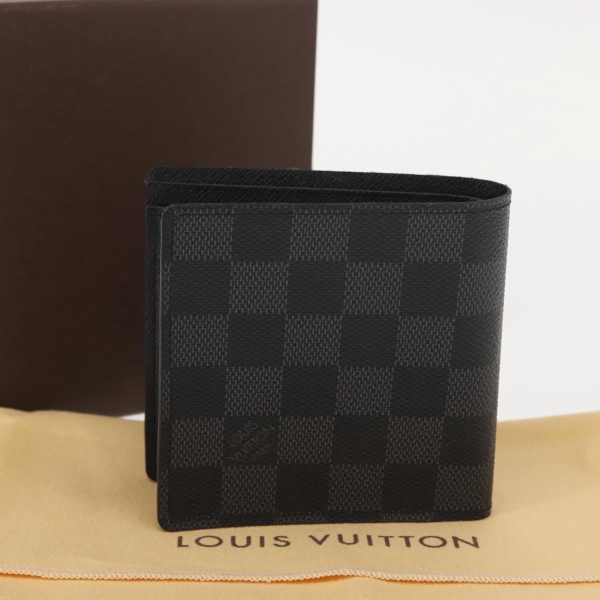 LOUIS VUITTON Damier Graphite PortefeuilleMarco Bifold N62664 LV Auth 121385V