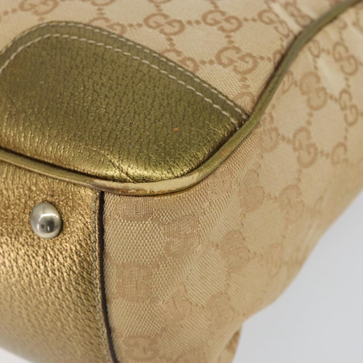 GUCCI GG Canvas Shoulder Bag Beige Gold 177052 Auth 121395