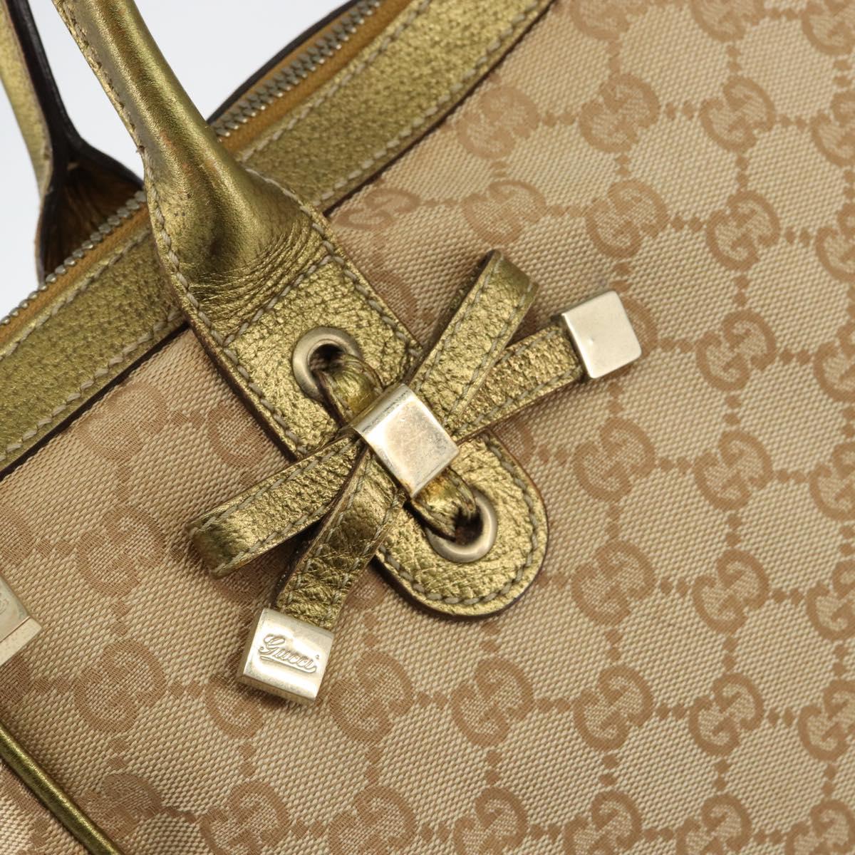 GUCCI GG Canvas Shoulder Bag Beige Gold 177052 Auth 121395