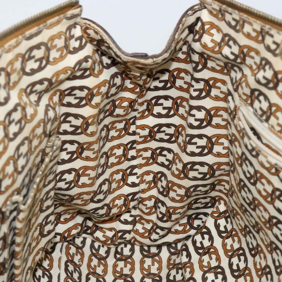 GUCCI GG Canvas Shoulder Bag Beige Gold 177052 Auth 121395