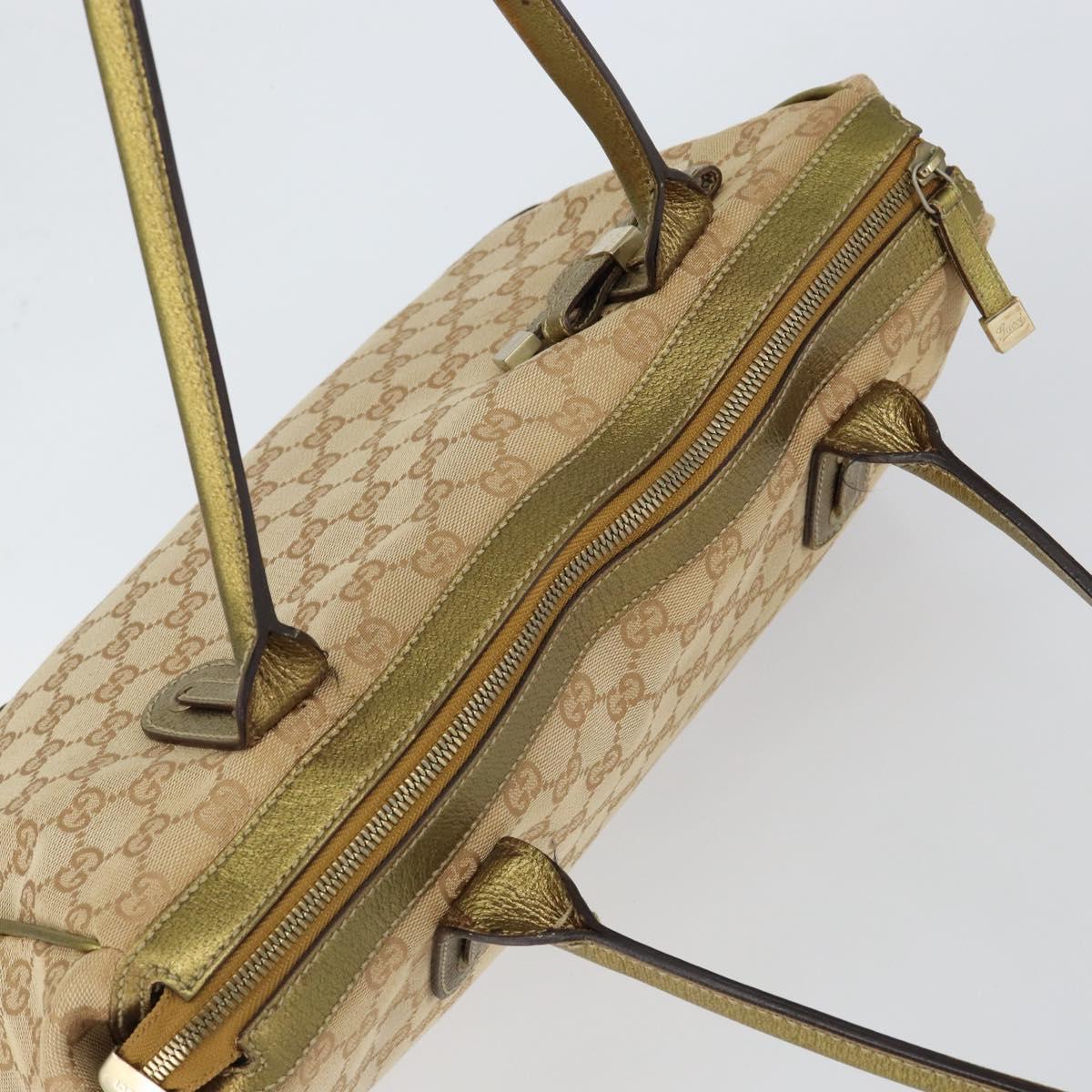 GUCCI GG Canvas Shoulder Bag Beige Gold 177052 Auth 121395