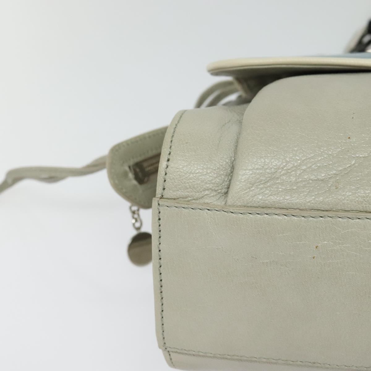 BALENCIAGA Shoulder Bag Leather Gray Silver Auth 121412