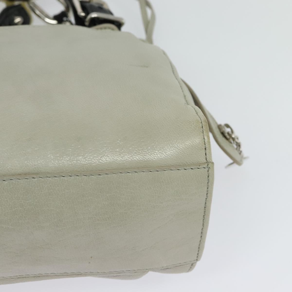 BALENCIAGA Shoulder Bag Leather Gray Silver Auth 121412