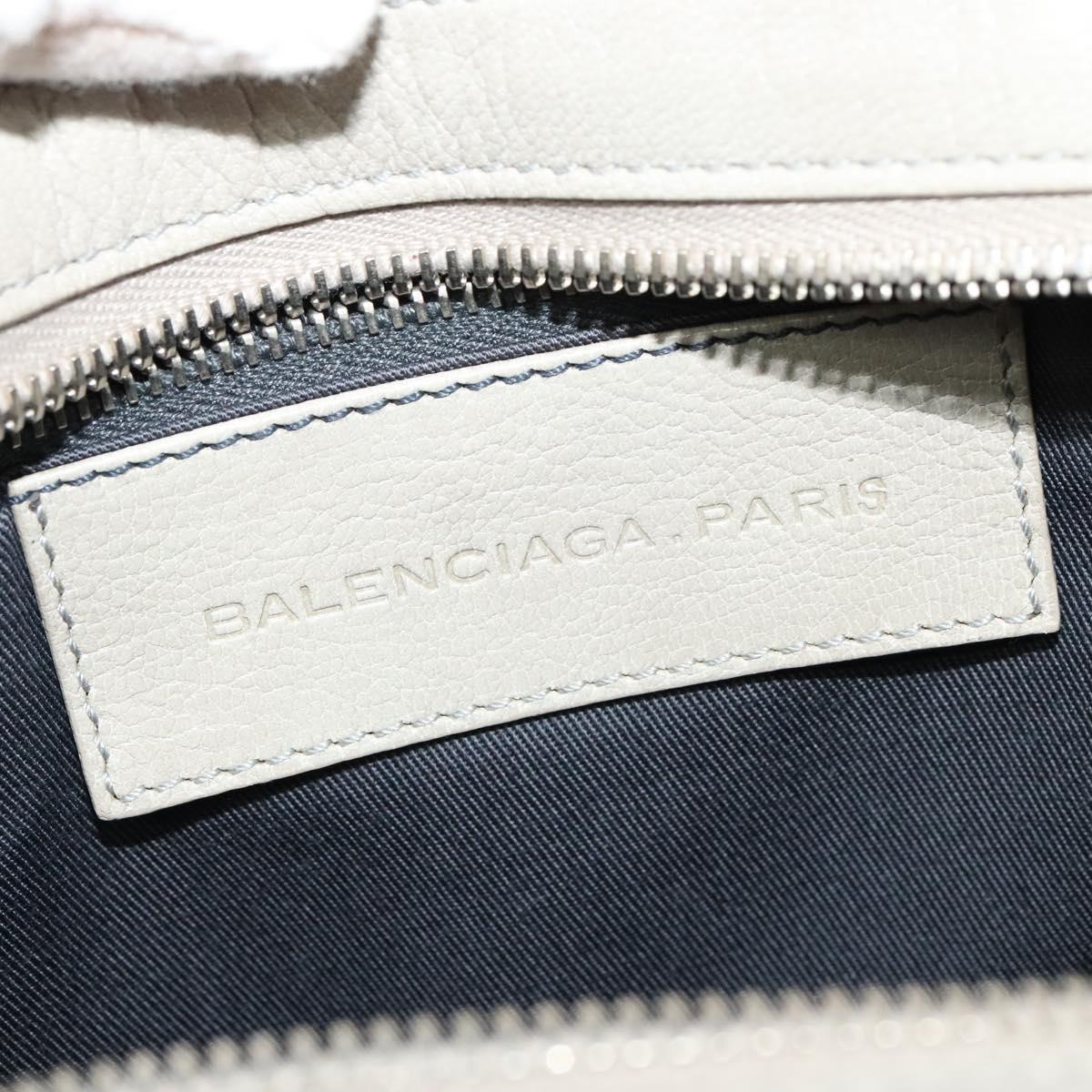 BALENCIAGA Shoulder Bag Leather Gray Silver Auth 121412