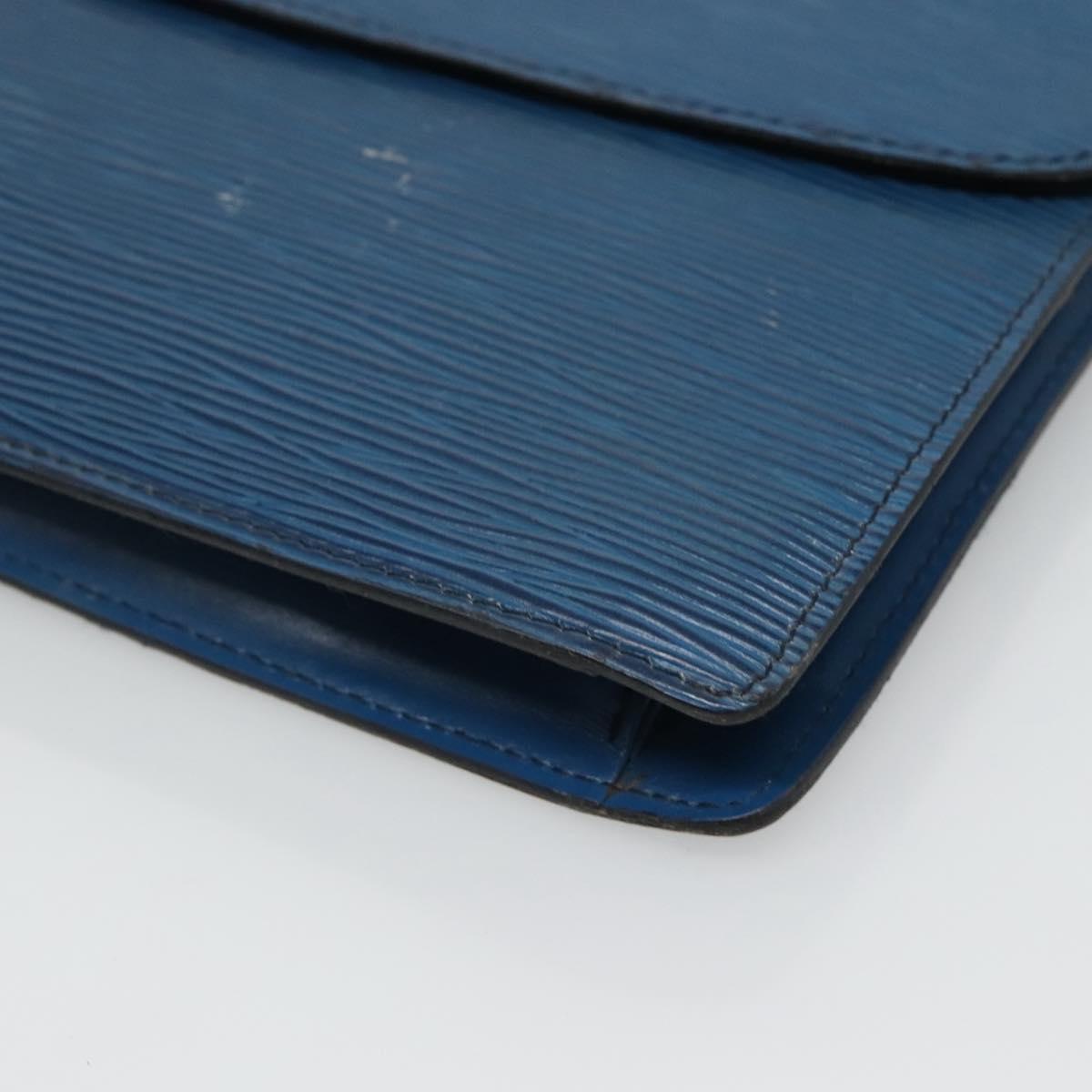 LOUIS VUITTON Epi Montaigne 27 Clutch Bag Blue M52655 LV Auth 121415