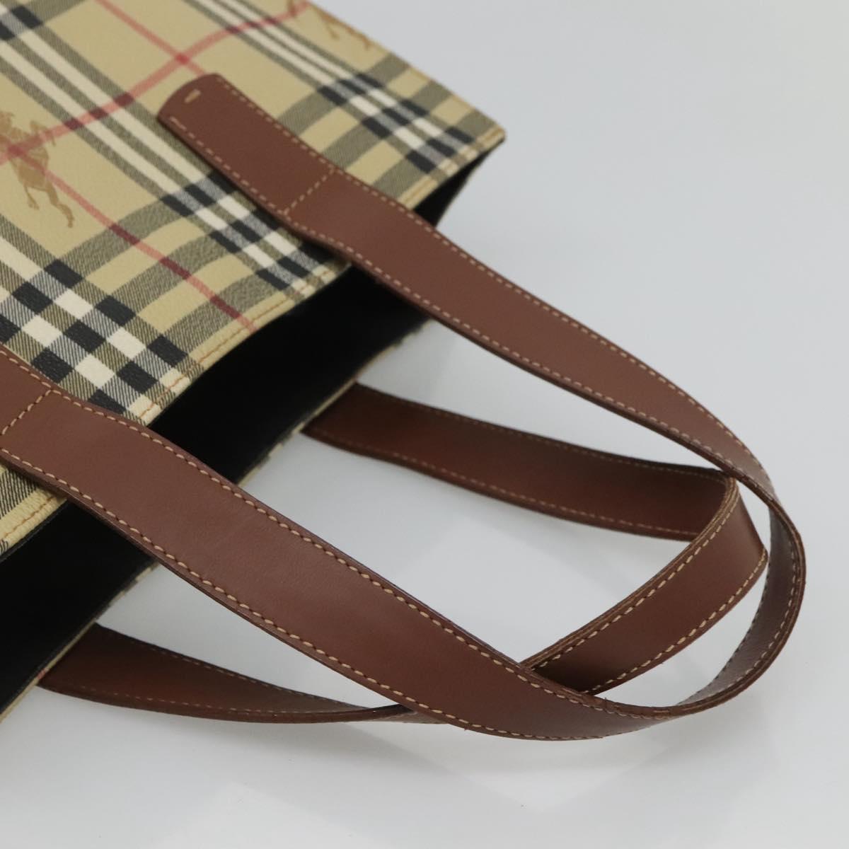 BURBERRY Nova Check Tote Bag PVC Beige Auth 121426