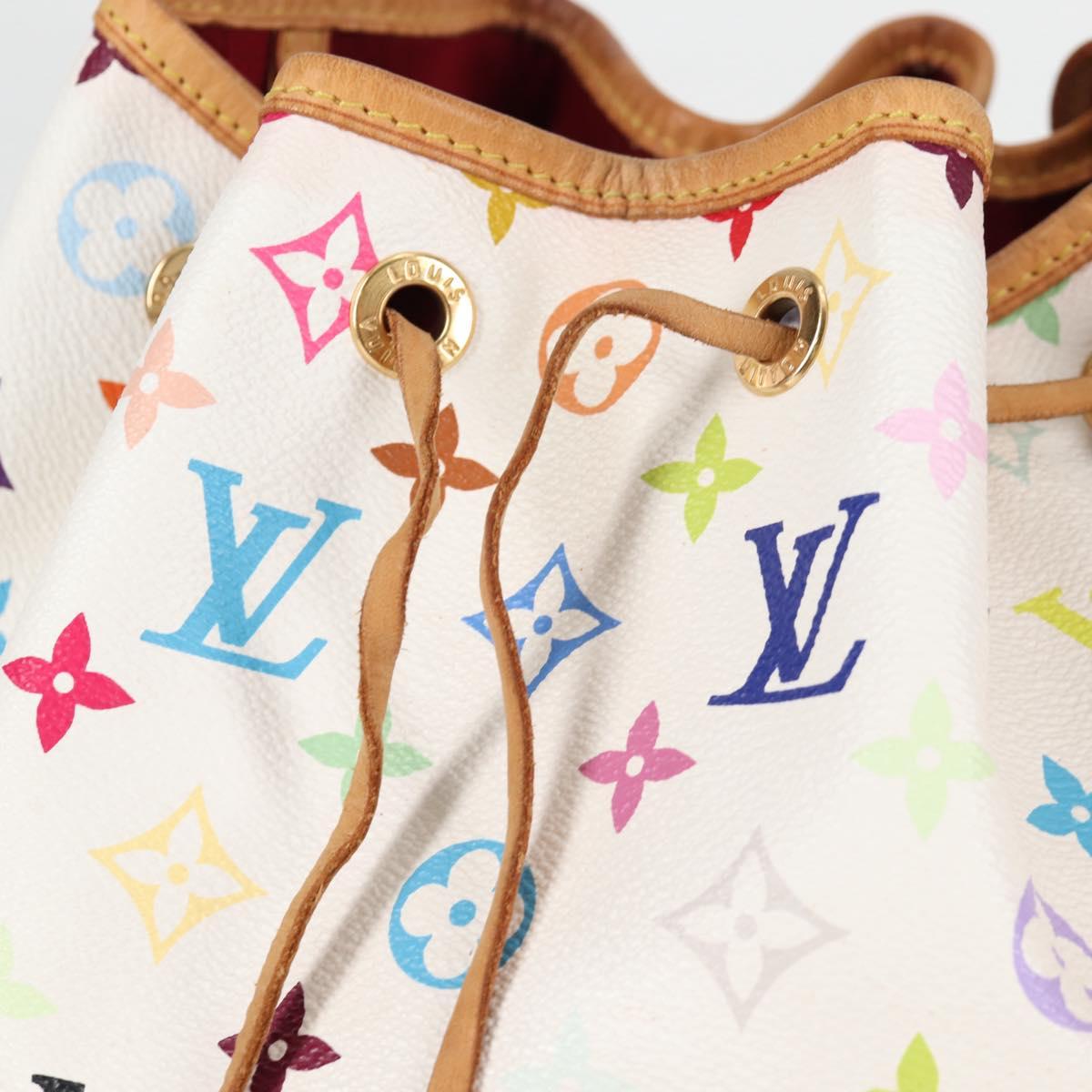LOUIS VUITTON Monogram Multicolor Petit Noe Bag White M42229 LV Auth 121428AM
