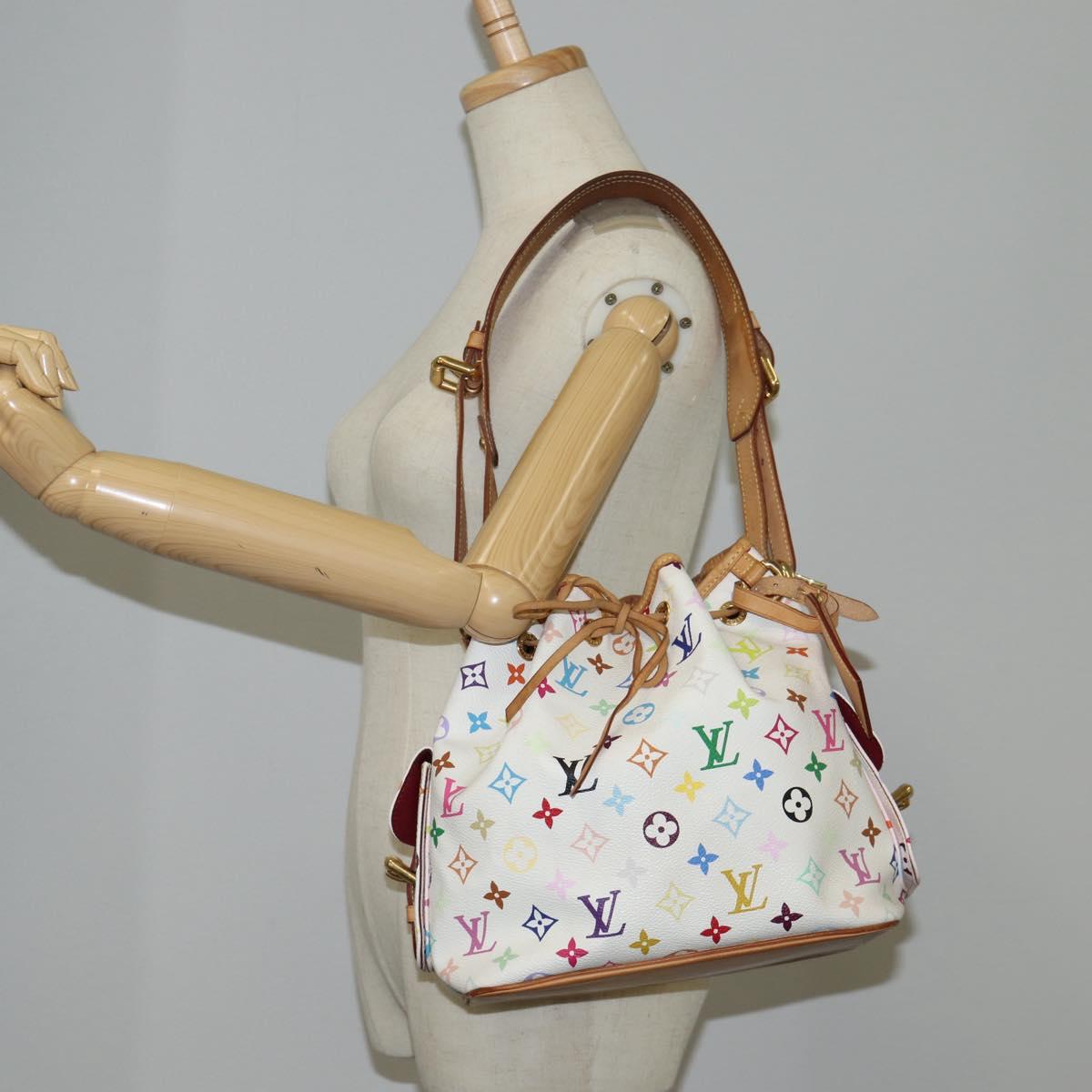 LOUIS VUITTON Monogram Multicolor Petit Noe Bag White M42229 LV Auth 121428AM