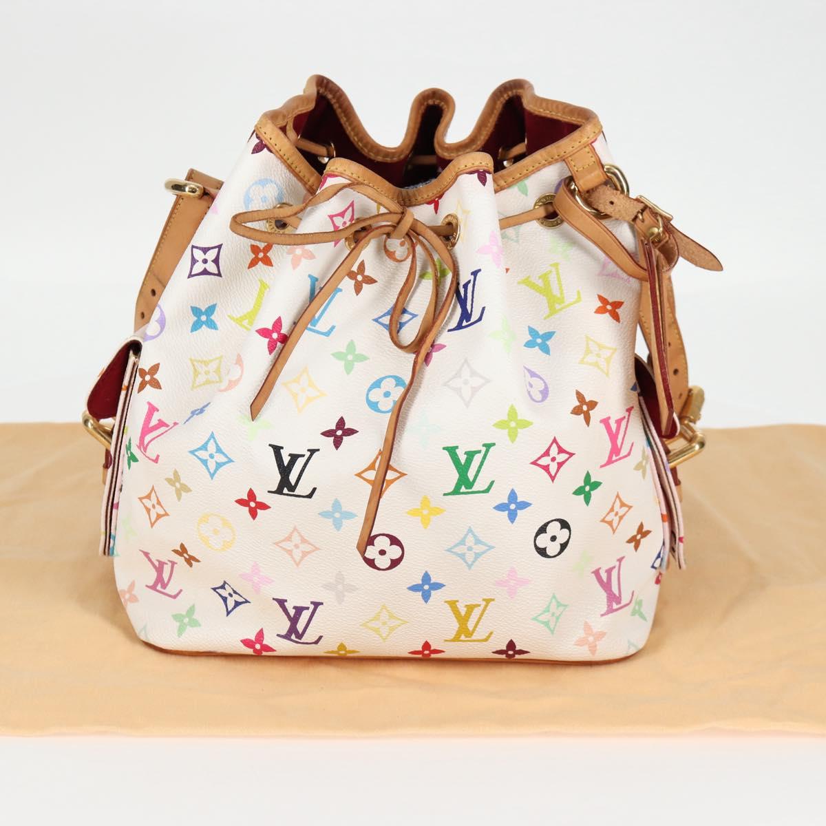 LOUIS VUITTON Monogram Multicolor Petit Noe Bag White M42229 LV Auth 121428AM