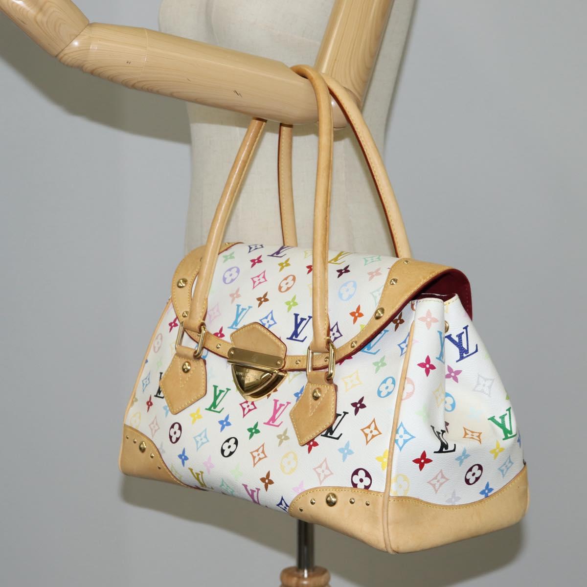 LOUIS VUITTON Monogram Multicolor Beverly GM Hand Bag White M40201 Auth 121429M