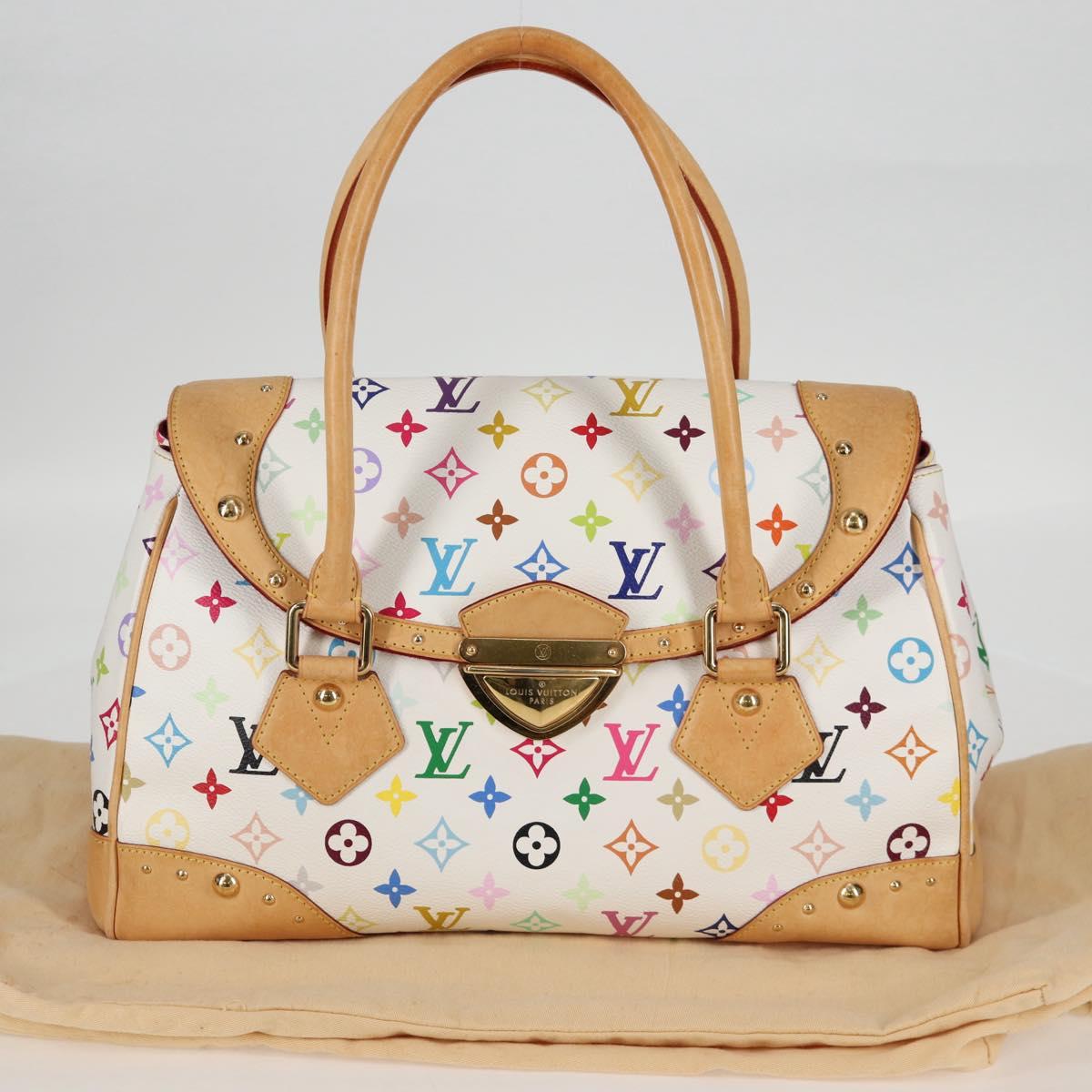 LOUIS VUITTON Monogram Multicolor Beverly GM Hand Bag White M40201 Auth 121429M