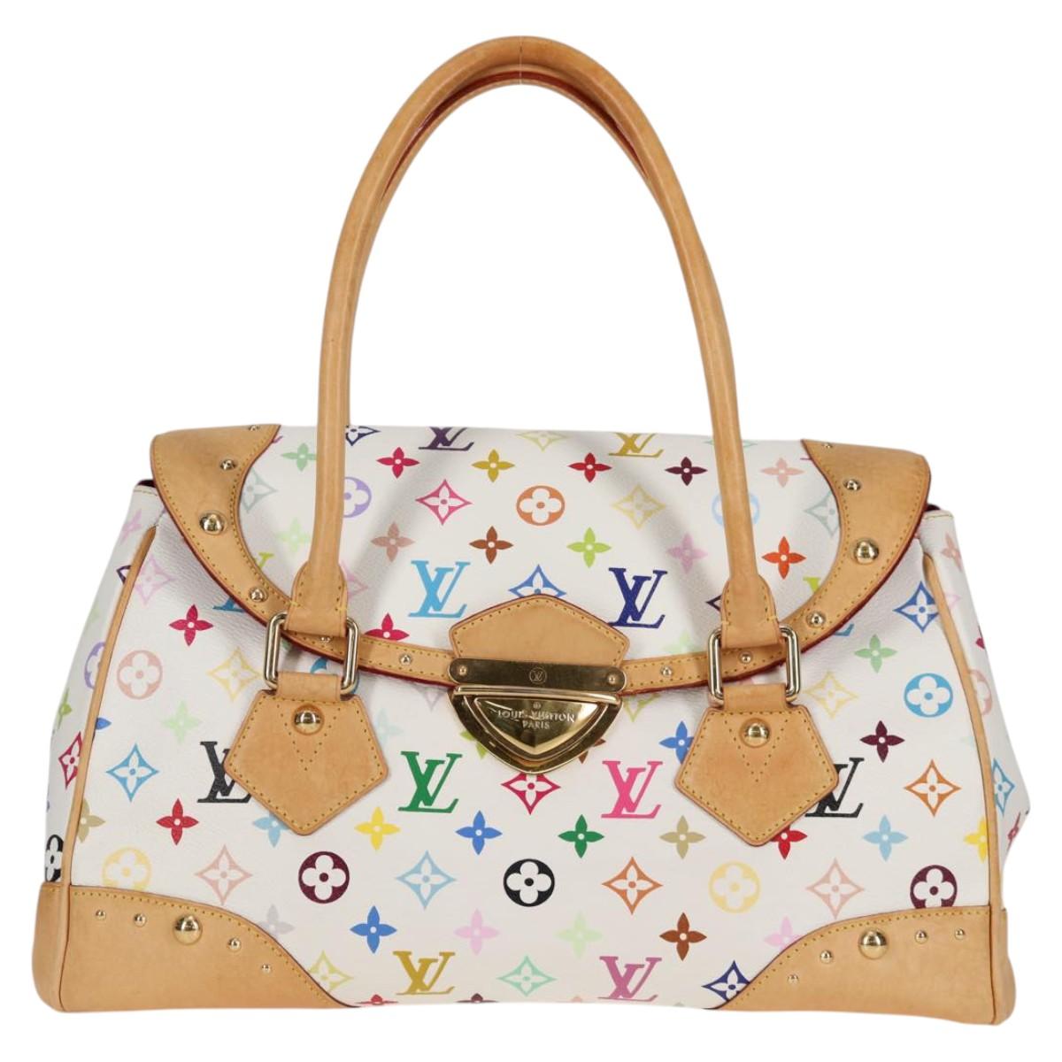 LOUIS VUITTON Monogram Multicolor Beverly GM Hand Bag White M40201 Auth 121429M