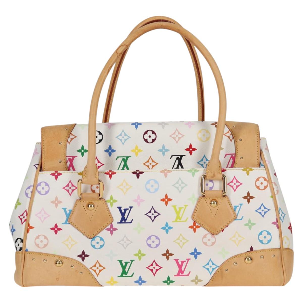 LOUIS VUITTON Monogram Multicolor Beverly GM Hand Bag White M40201 Auth 121429M