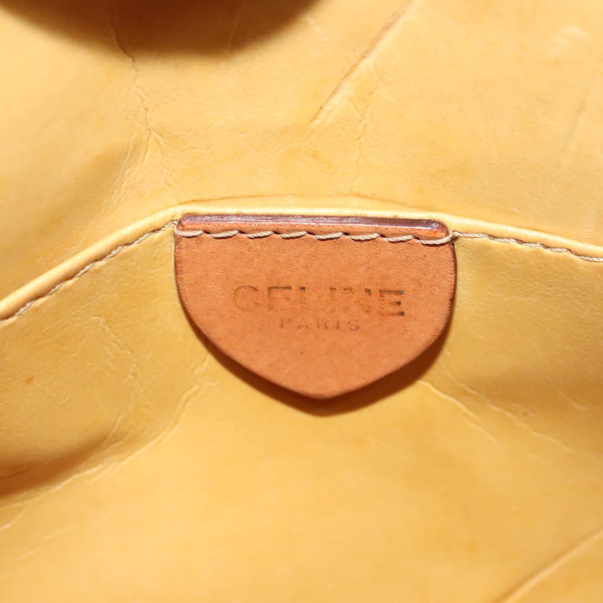 CELINE Macadam Canvas Shoulder Bag PVC Leather Brown Gold Auth 121435