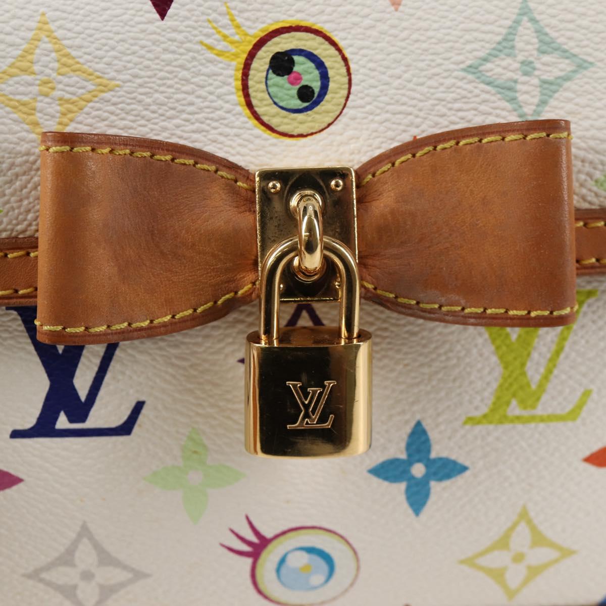 LOUIS VUITTON Monogram Pochette Eye Miss You Hand Bag White M92055 Auth 121439M