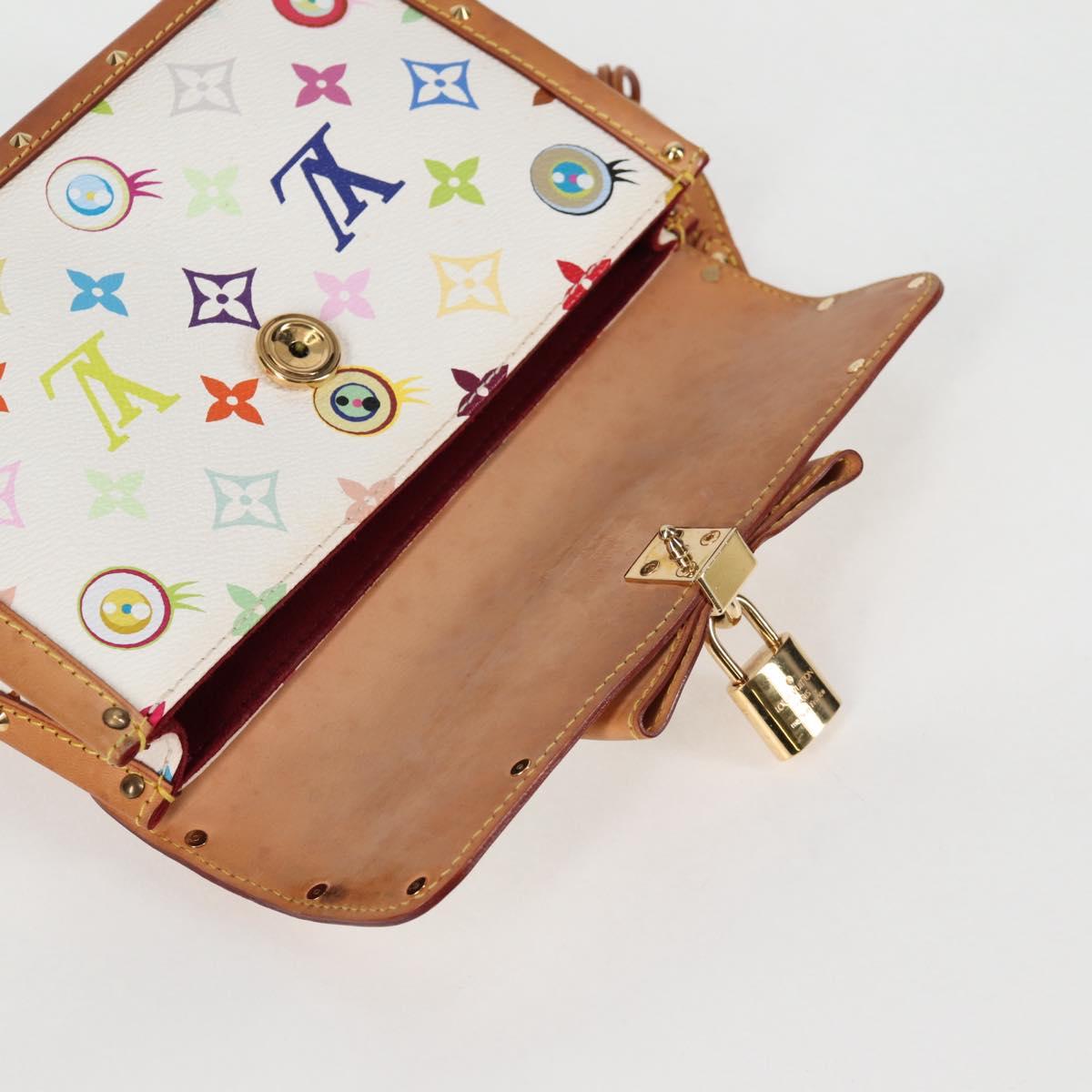 LOUIS VUITTON Monogram Pochette Eye Miss You Hand Bag White M92055 Auth 121439M
