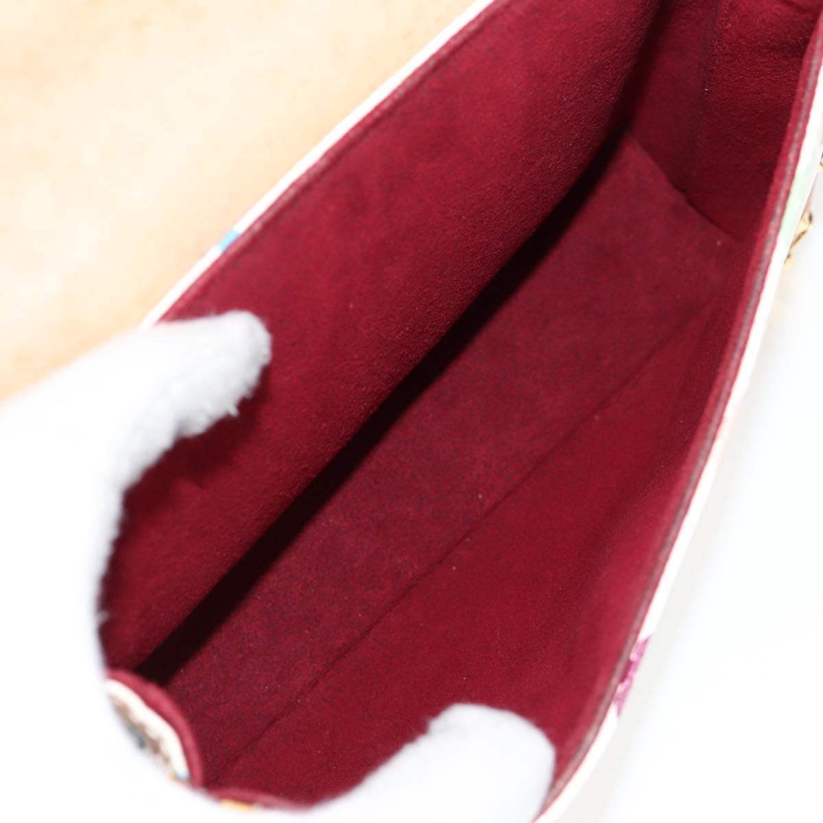 LOUIS VUITTON Monogram Pochette Eye Miss You Hand Bag White M92055 Auth 121439AM