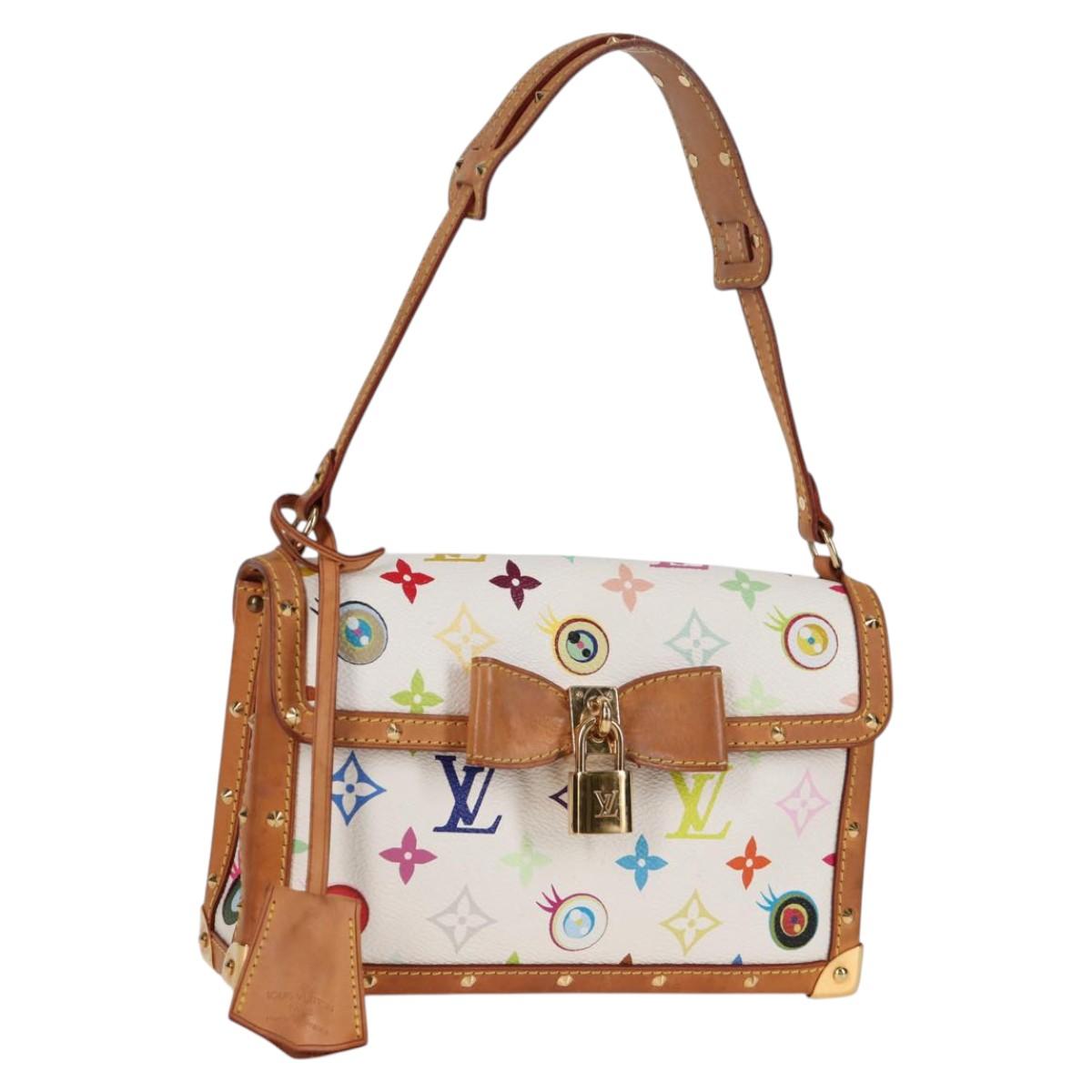 LOUIS VUITTON Monogram Pochette Eye Miss You Hand Bag White M92055 Auth 121439M