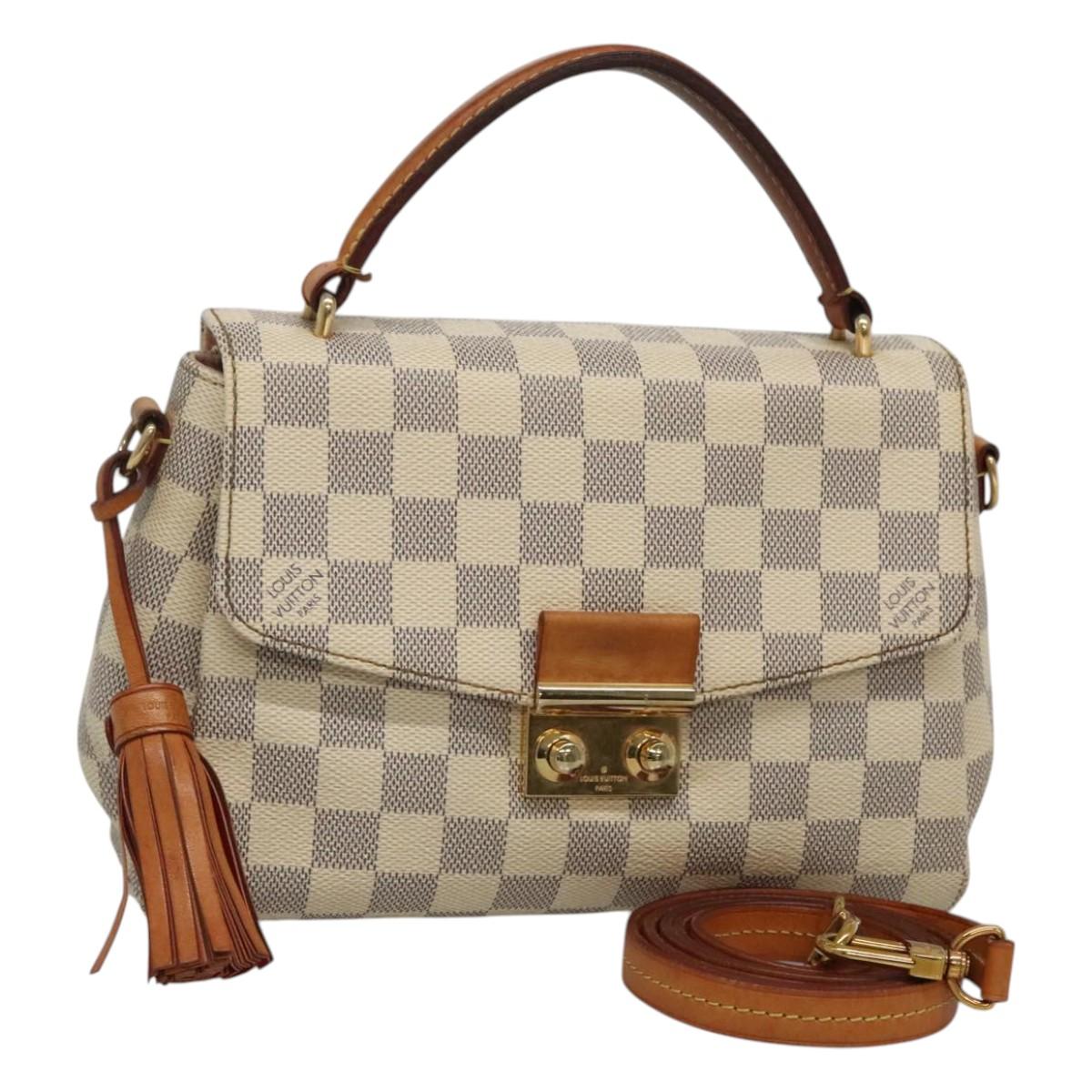 LOUIS VUITTON Damier Azur Croisette Hand Bag 2way N41581 LV Auth 121440