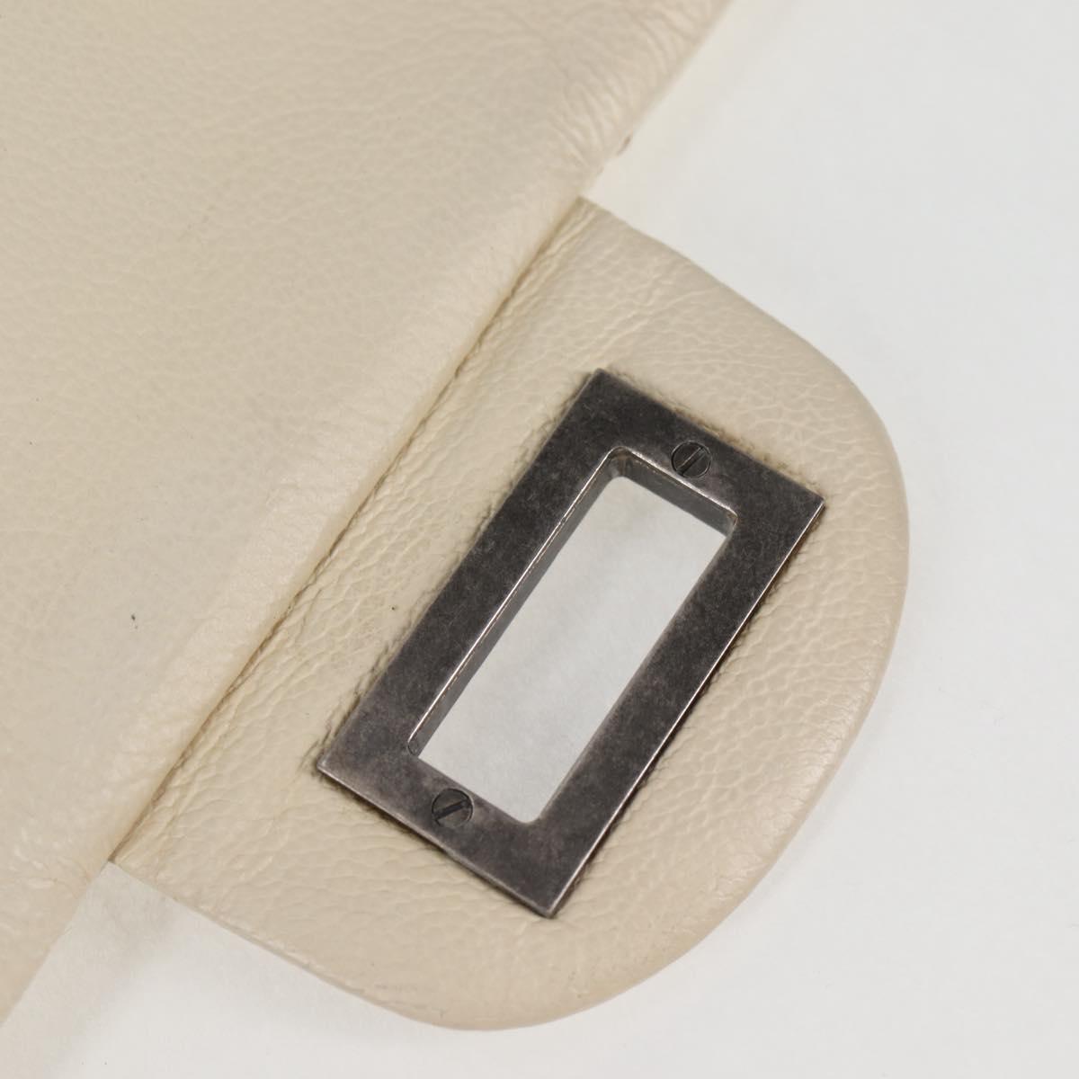CHANEL Matelasse 30 2.25 Chain Shoulder Bag Caviar Skin White CC Auth 121441