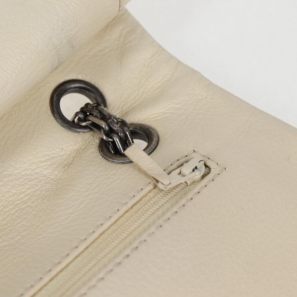 CHANEL Matelasse 30 2.25 Chain Shoulder Bag Caviar Skin White CC Auth 121441