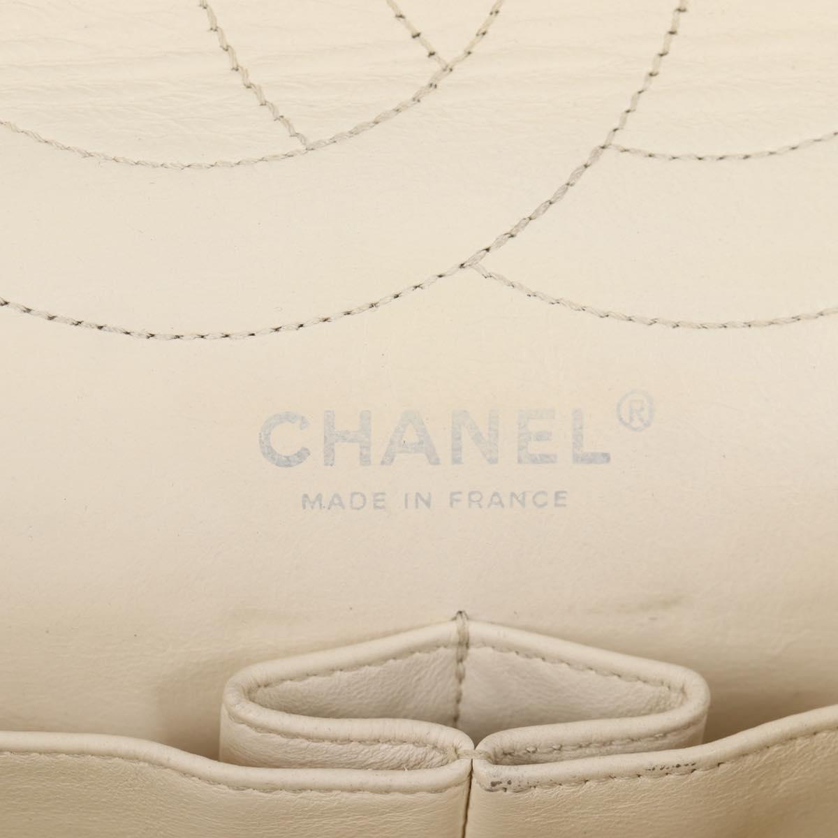 CHANEL Matelasse 30 2.25 Chain Shoulder Bag Caviar Skin White CC Auth 121441