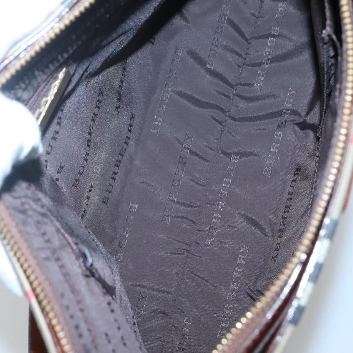 BURBERRY Nova Check Shoulder Bag Canvas Beige Gold Auth 121443