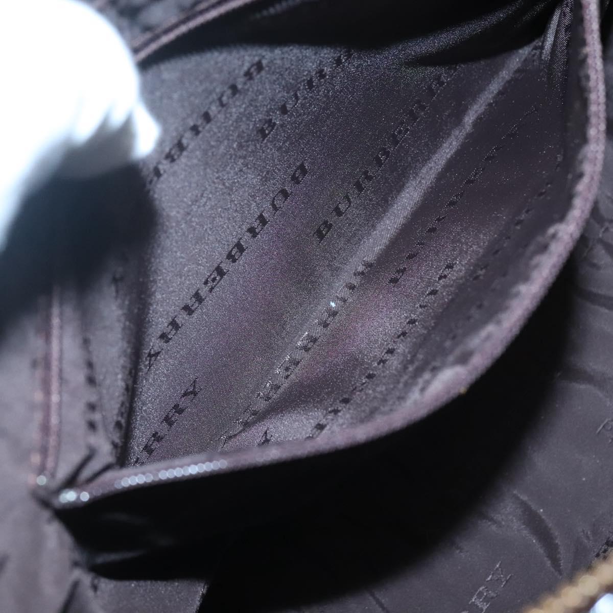 BURBERRY Nova Check Shoulder Bag Canvas Beige Gold Auth 121443