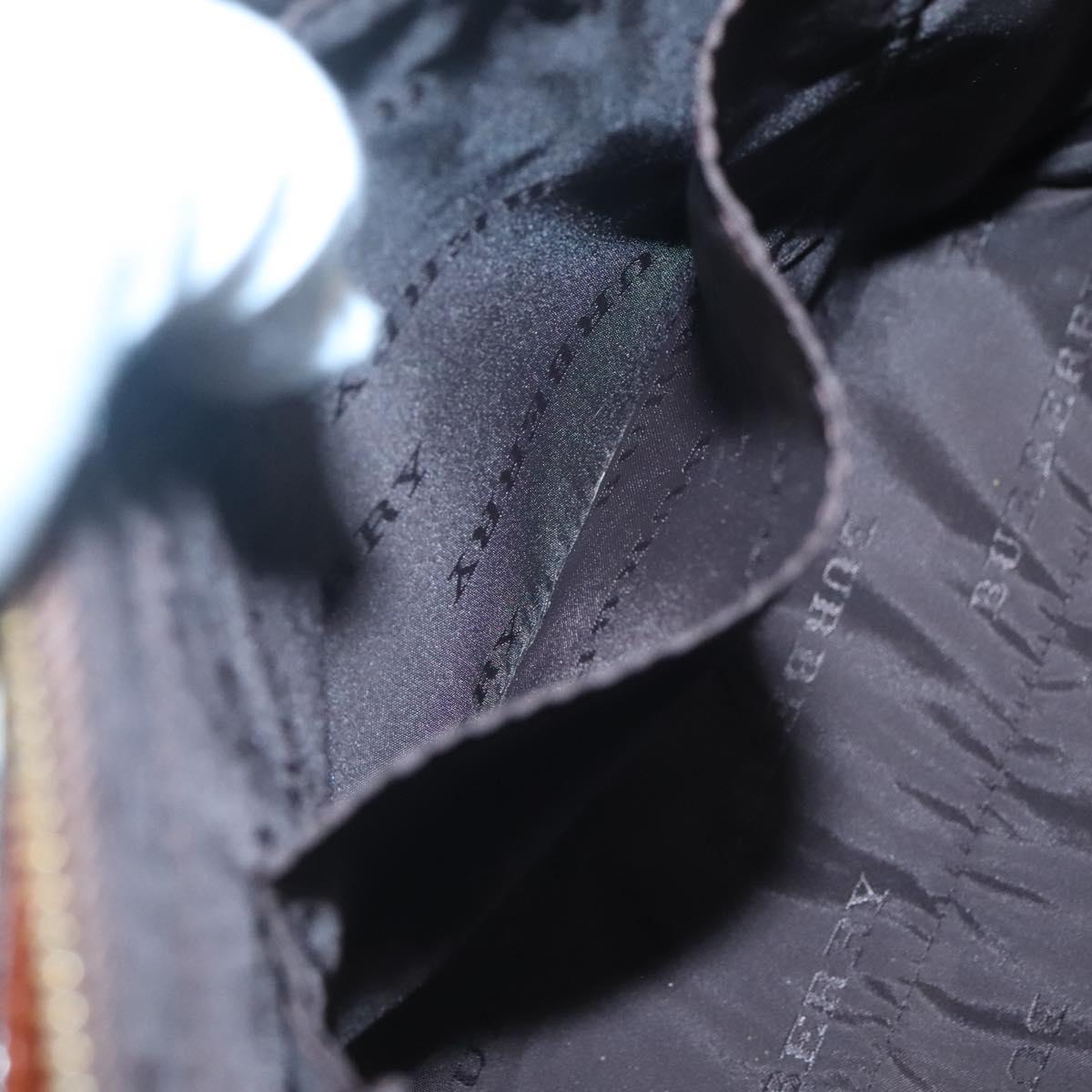 BURBERRY Nova Check Shoulder Bag Canvas Beige Gold Auth 121443