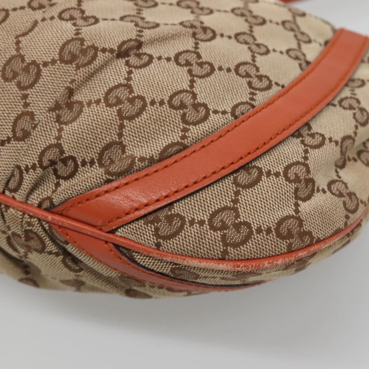GUCCI GG Canvas Shoulder Bag Beige Gold 203257 Auth 121446