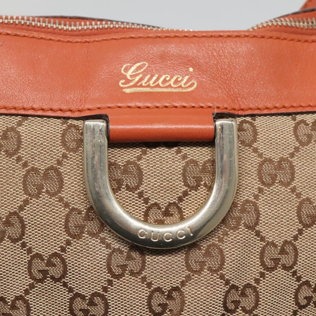 GUCCI GG Canvas Shoulder Bag Beige Gold 203257 Auth 121446