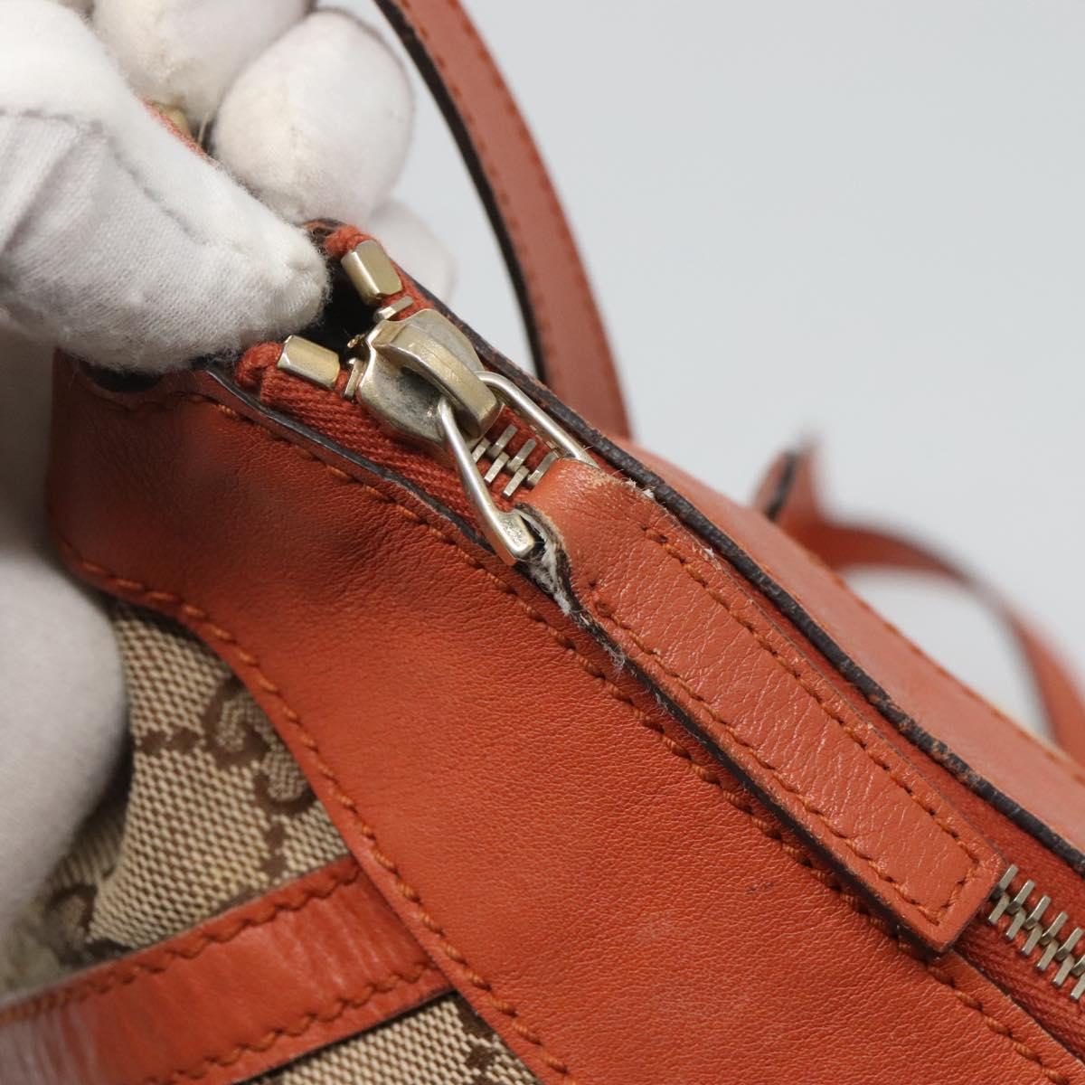 GUCCI GG Canvas Shoulder Bag Beige Gold 203257 Auth 121446