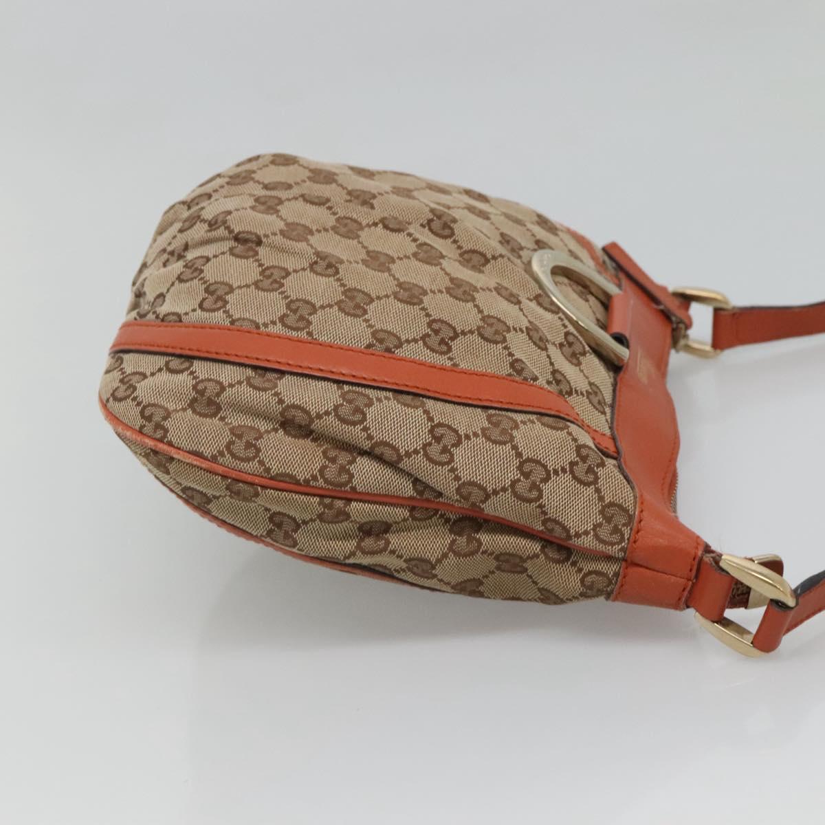 GUCCI GG Canvas Shoulder Bag Beige Gold 203257 Auth 121446