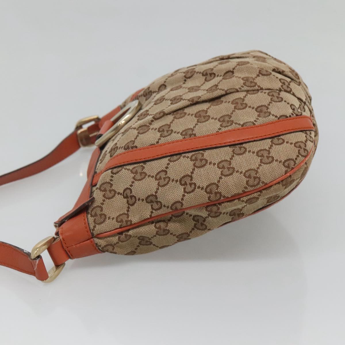 GUCCI GG Canvas Shoulder Bag Beige Gold 203257 Auth 121446